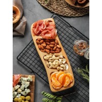 Менажница прямоугольная Доляна, 30×12×1,8 см, 4 секции, берёза