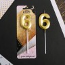 Свеча для торта, цифра «6», 11.5×2.3 см Свеча для торта, цифра «6», 11.5×2.3 см