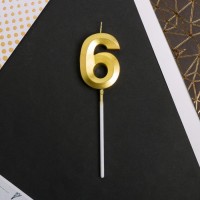 Свеча для торта, цифра «6», 11.5×2.3 см