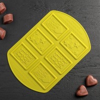 Форма для шоколада Доляна Home made, силикон, 26×18×0,5 см, 6 ячеек (7,5×5,2 см), цвет МИКС