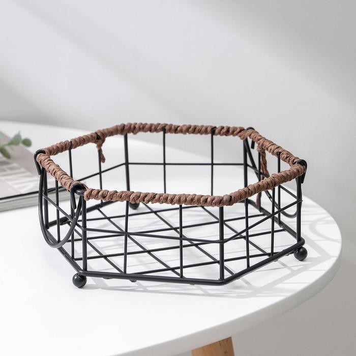 Корзинка универсальная Доляна, 17.5×20×7.5 см, чёрная