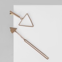 Серьги висячие «Геометрия» треугольники, цвет золото, 7 см