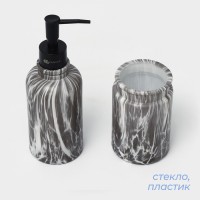 Набор аксессуаров для ванной комнаты SAVANNA, 2 предмета, дозатор, стакан, серый