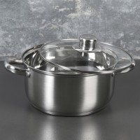 Кастрюля Доляна «Гретте», 2,3 л, d=18 см, стеклянная крышка, капсульное дно