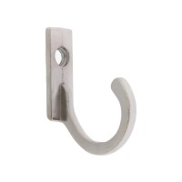 Крючок мебельный ТУНДРА TKO015, однорожковый, никель, 5 шт.