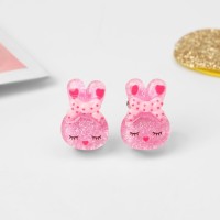 Серьги-клипсы детские Выбражулька «Зайка», розовые