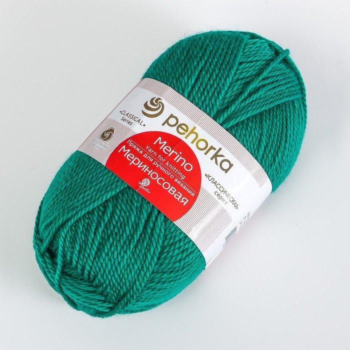 Пряжа "Мериносовая" 50%меринос.шерсть, 50% акрил 200м/100гр(06-Красный)