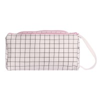 Пенал школьный Calligrata «Шотландка», мягкий, 2 отделения, 95×210×90 мм, объёмный с откидной планкой, с ручкой, бело-чёрный