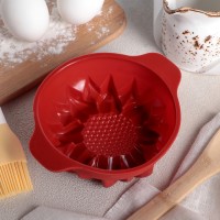 Форма для выпечки с ручками «Подсолнух», 15,3×13 см, цвет МИКС