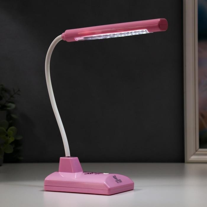 Лампа настольная 16291/1PK 16хLED 2Вт 2 режима USB АКБ розовый 9х12х46 см RISALUX