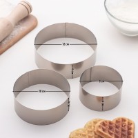 Набор форм для выпечки «Круг», 3 шт: d=8 см, d=10 см, d=12 см