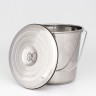 Ведро с крышкой, 10 л, мерная шкала, нержавеющая сталь