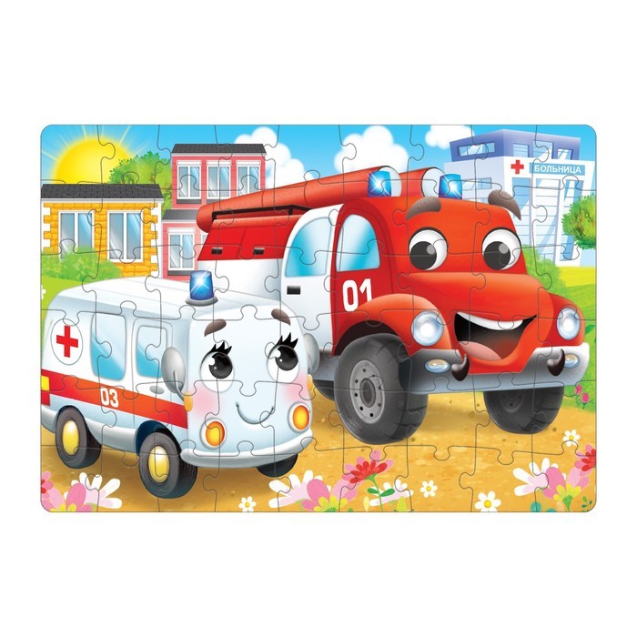 Пазл детский «Машинки №1», 54 элемента Пазл детский «Машинки №1», 54 элемента