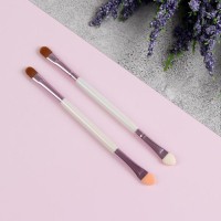 Набор кистей для макияжа, двусторонние, 14 см, 2 шт, цвет МИКС