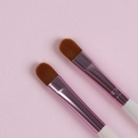 Набор кистей для макияжа, двусторонние, 14 см, 2 шт, цвет МИКС
