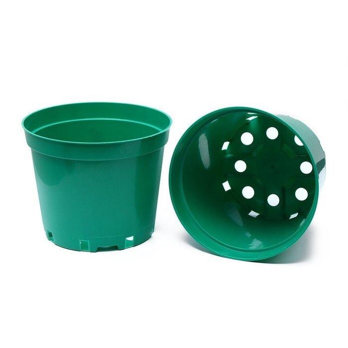 Горшок для рассады, 5 л, 22 × 22 × 18 см, зелёный, Greengo