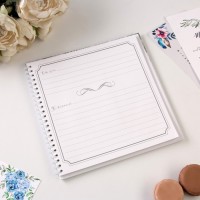 Книга пожеланий на пружине, 21.7×21 см «Белая с блестками»