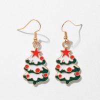 Серьги «Новогодние» игрушки, ёлки в снегу, цвет бело-красный в золоте