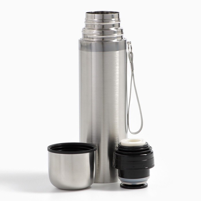 Термос гильза Мастер К, 500 мл, сохраняет тепло 10 ч, нержавеющая сталь, серебристый