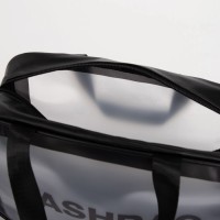 Косметичка-сумка на молнии для бассейна, большая, с ручками, с принтом Washbag, чёрная