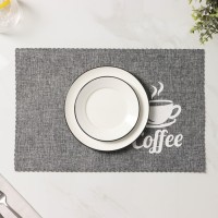 Салфетки сервировочные на стол Доляна Coffee, 4 шт, 44×29 см, серые