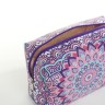 Косметичка на молнии женская, с ручкой, маленькая, с рисунком «Узор», сиреневая