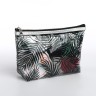 Косметичка на молнии для бассейна, с принтом «Флора», прозрачная/чёрная
