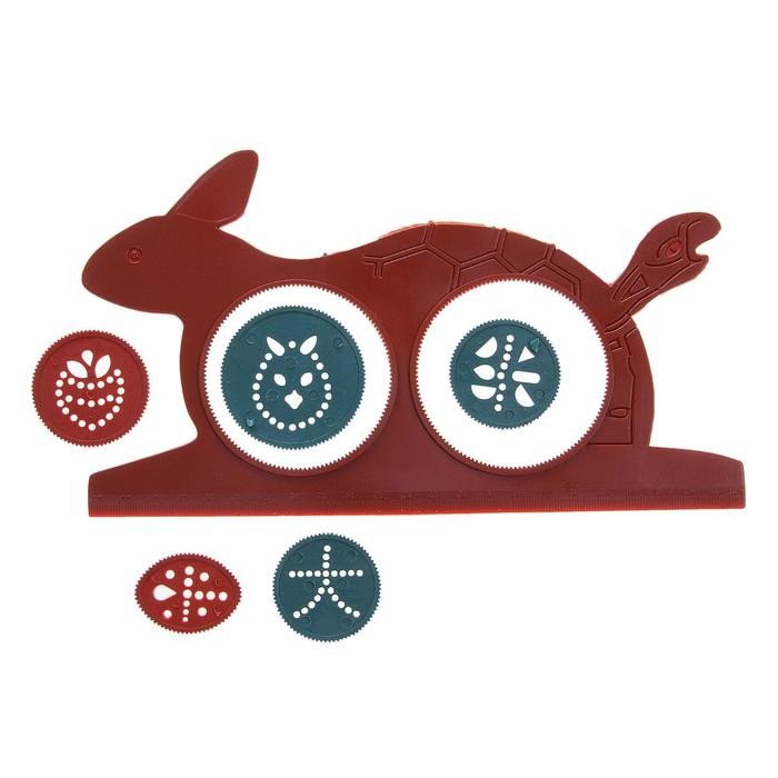 Линейка-спирограф «Зверюшки» Calligrata, 23 см, МИКС