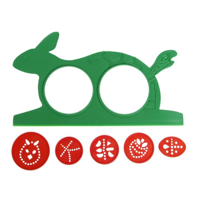 Линейка-спирограф «Зверюшки» Calligrata, 23 см, МИКС