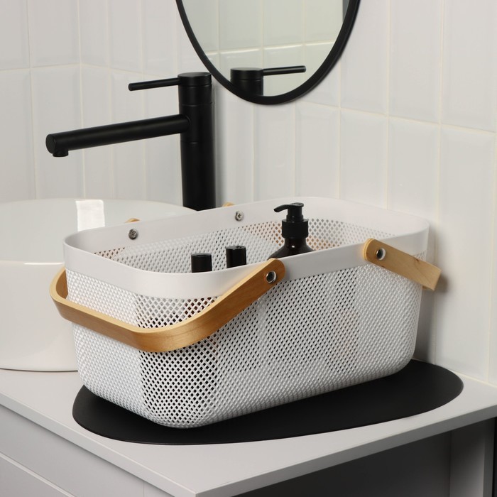 Корзина для хранения LaDо́m «Скандинавия», прямоугольная, 39×24.5×18 см, белая