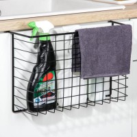 Корзина сетчатая навесная на полку Доляна, 40.5×25×14 см, чёрная