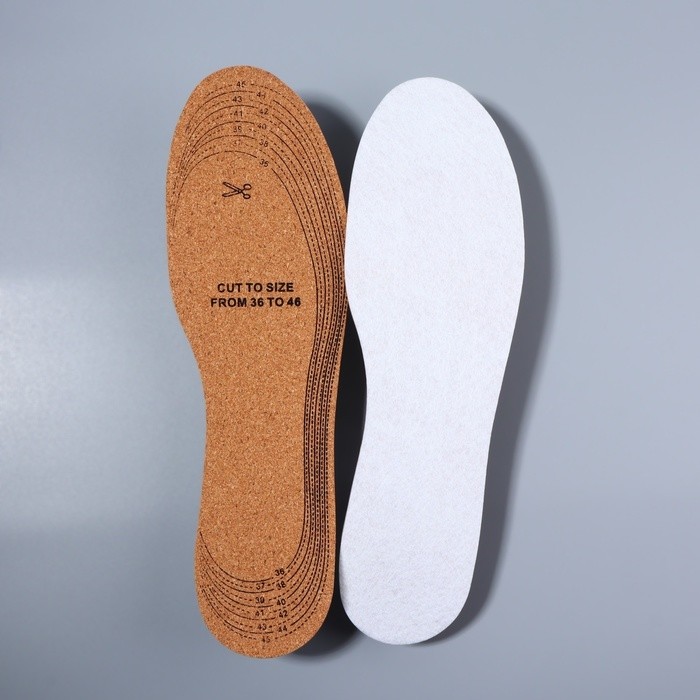 Стельки для обуви, универсальные, р-р RU до 46 (р-р Пр-ля до 46), 29 см, пара, белые