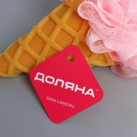 Губка для тела Доляна «Джелатто», для купания, 20 см, розовая