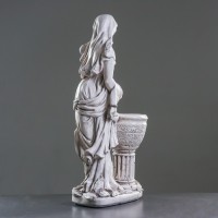 Фигура с кашпо «Офелия с кувшином», 40×25×82 см, 1.4 л, гипс, белая