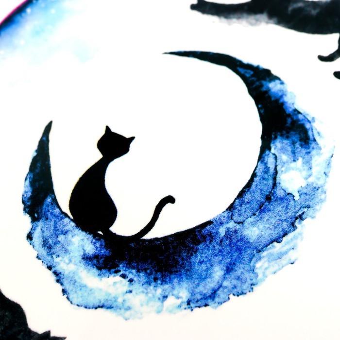 Татуировка на тело "Лунный кот" 10х15 см Татуировка на тело "Лунный кот" 10х15 см