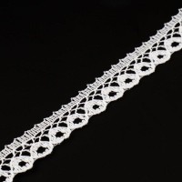 Кружево капроновое, 10 мм × 10 ± 1 м, цвет кипенно-белый