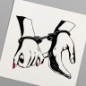 Татуировка на тело чёрно-красная "Наручники" 6х6 см