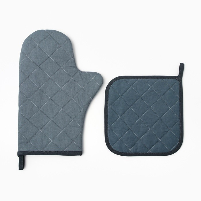 Набор кухонный Этель Snow fun варежка 20х28см, прихватка 19х19см,100%хл