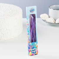 Свечи для торта витые "Серпантин" 6  шт, коктейльные, фиолетовые