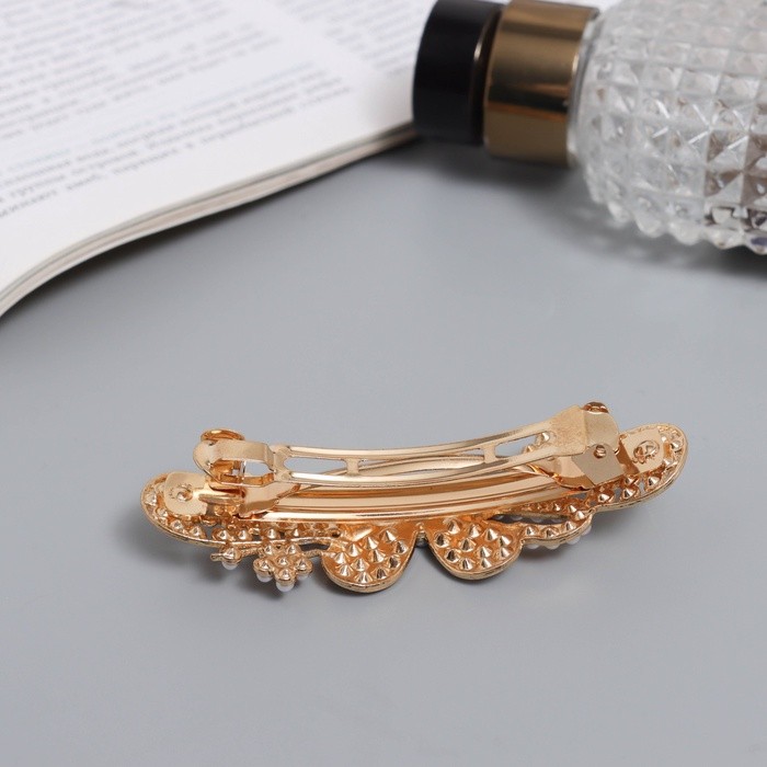 Заколка-автомат для волос "Сильва блеск" бабочка, 8,5 см, золото