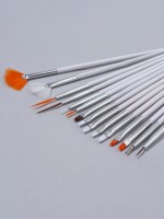 Набор кистей для наращивания и дизайна ногтей, 15 шт., белый