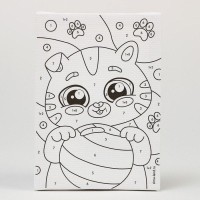 Картина по номерам для детей «Котёнок с лапками», 21 х 15 см