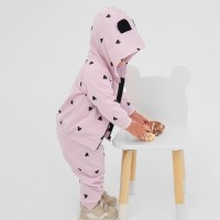 Костюм для девочки (толстовка, брюки) «Крошка Я. Сердечки», рост 80-86 см, розовый