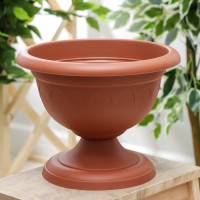 Вазон на ножке низкий «Колывань», 5,3 л, цвет терракотовый