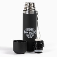 Термос, «100% мужик», 500 мл, с кружкой, 6.5×24 см