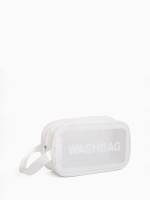Косметичка на молнии для бассейна, с ручкой, с принтом Washbag, белая