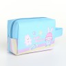 Косметичка на молнии с ручкой, маленькая, с принтом Hello, голубая