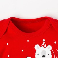 Боди с длинным рукавом Крошка Я "Happy winter", рост 62-68 см, цвет красный