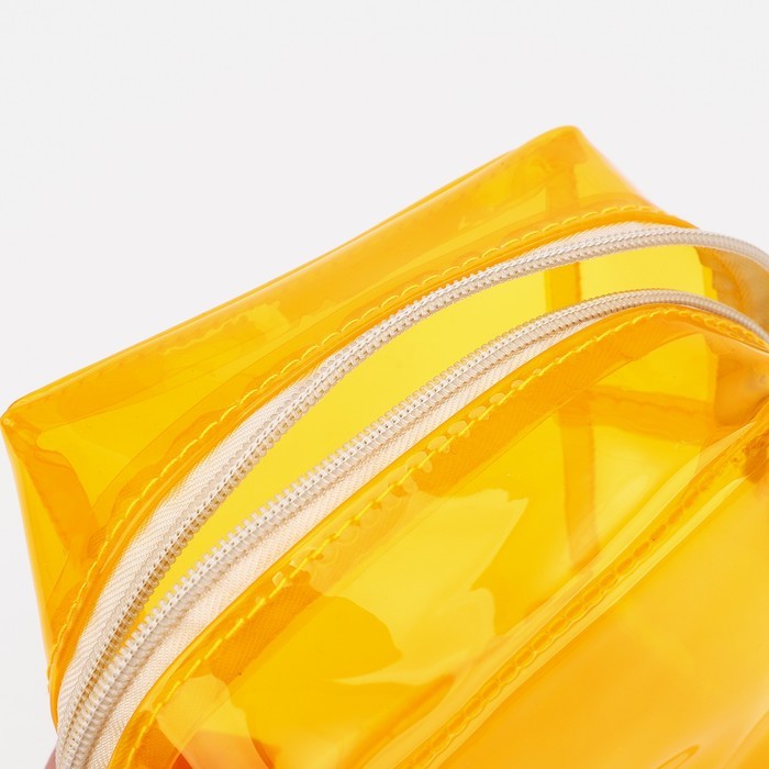 Косметичка на молнии для бассейна, жёлтая/прозрачная