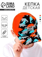 Кепка детская для мальчика «Динозавры», оранжевая, р-р 52-54, 5-7 лет